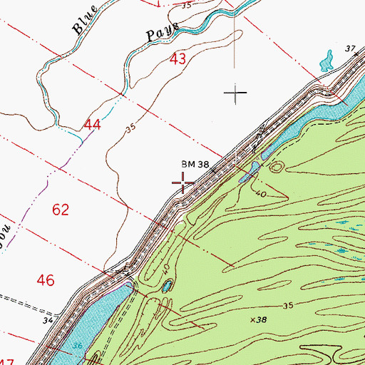 Topographic Map of Raccourci (historical), LA