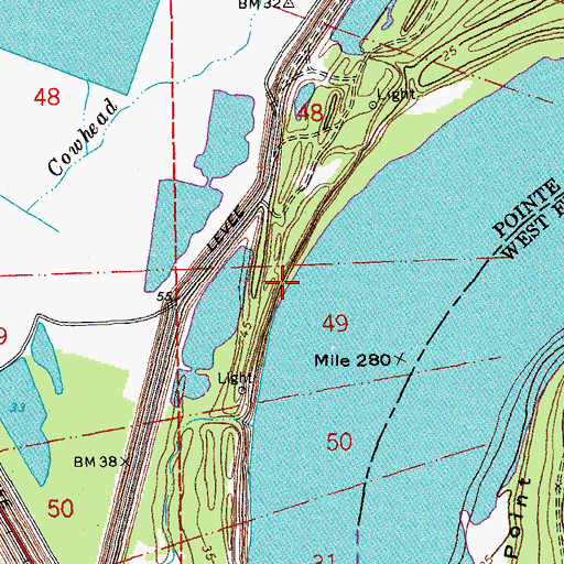 Topographic Map of Ryans Landing, LA