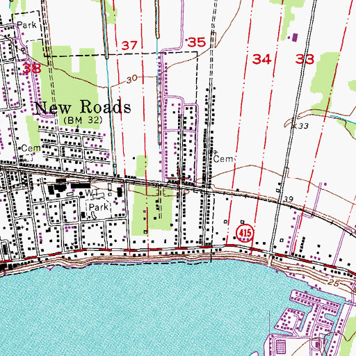 Topographic Map of Saint Dizier, LA