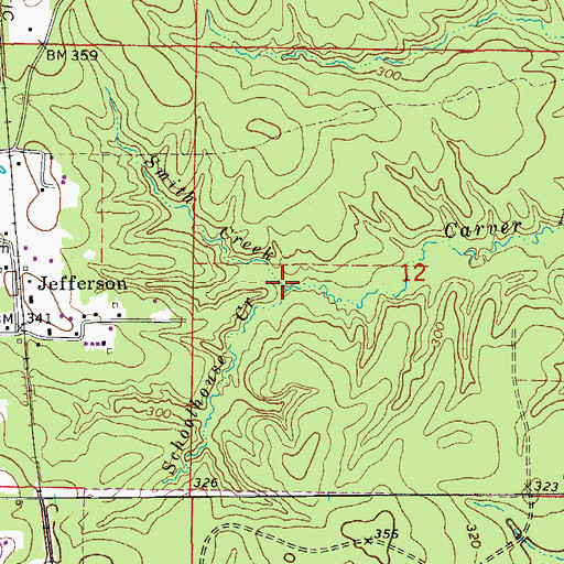 Topographic Map of Smith Creek, AR