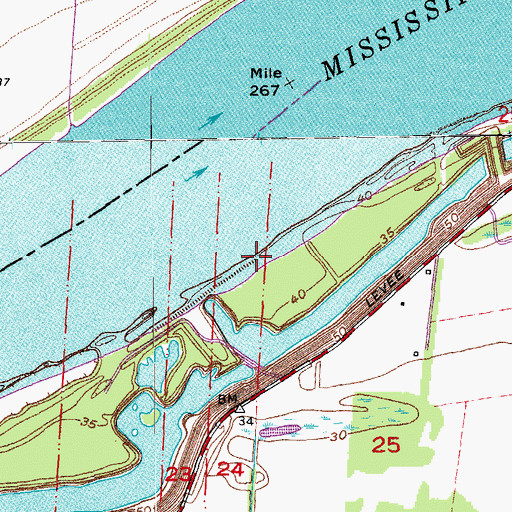 Topographic Map of Saint Francis Landing, LA