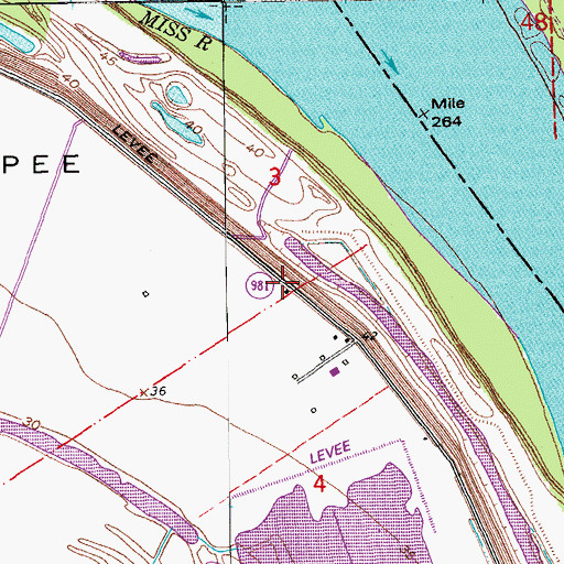 Topographic Map of Saint Peters Church (historical), LA