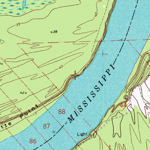 Topographic Map of Sebastopol Landing, LA