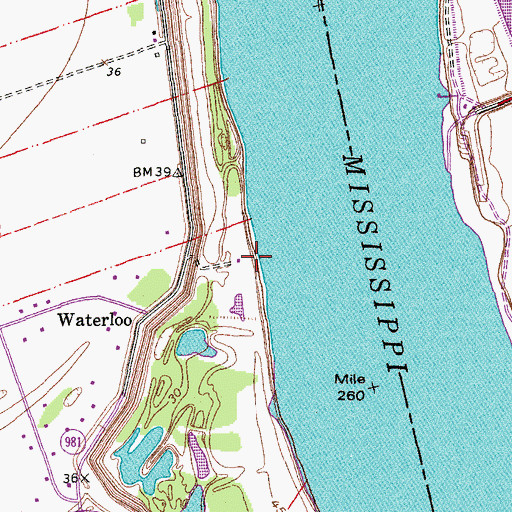 Topographic Map of Waterloo Landing, LA