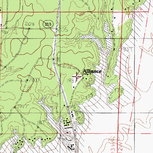 Topographic Map of Alliance School (historical), LA