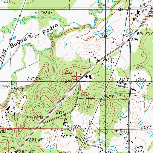 Topographic Map of Pine Grove Church (historical), LA
