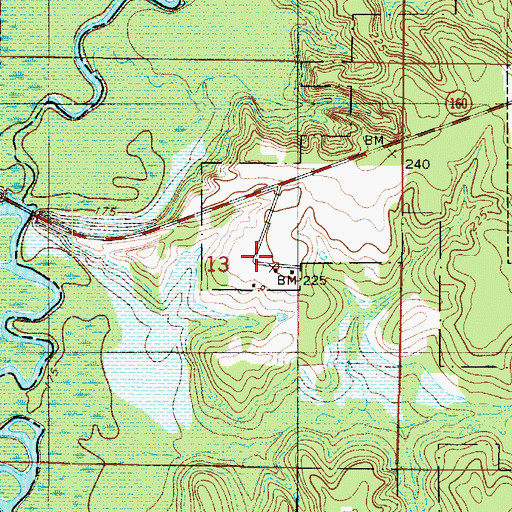 Topographic Map of Bodeau School (historical), LA