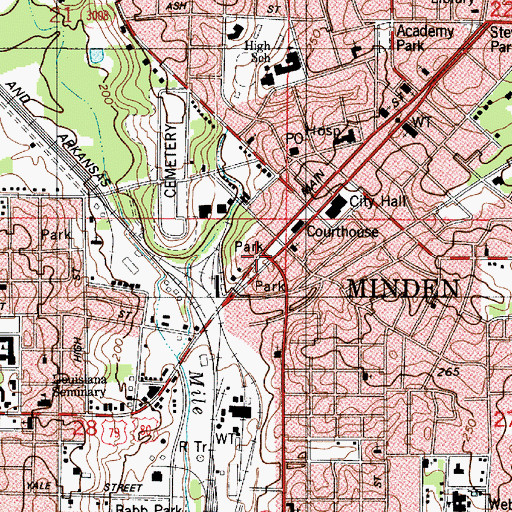 Topographic Map of City Park, LA