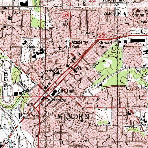Topographic Map of Ferguson Memorial Tabernacle (historical), LA