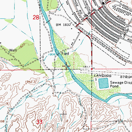 Topographic Map of Hackberry Wash, AZ