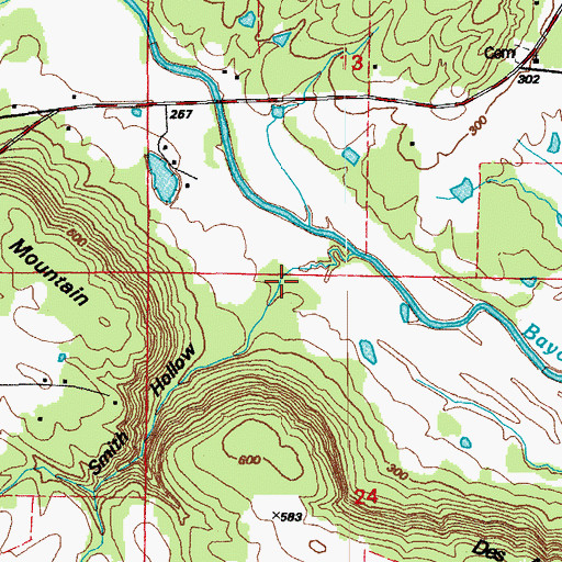 Topographic Map of Smith Hollow, AR