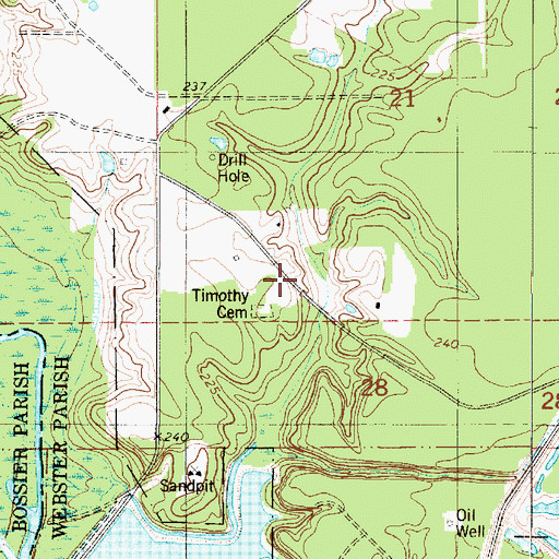 Topographic Map of Timothy (historical), LA