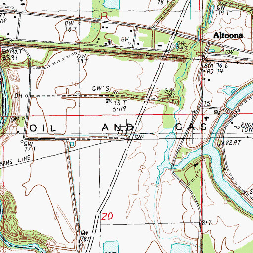 Topographic Map of Delhi Oil Field, LA