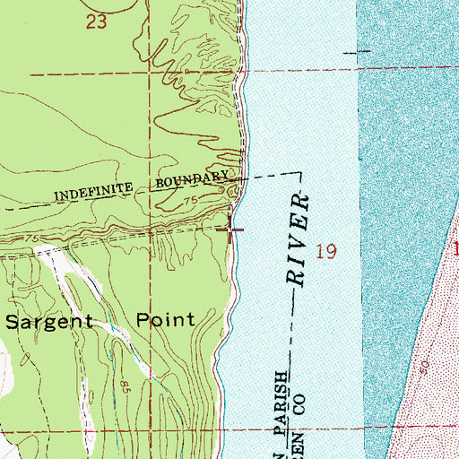 Topographic Map of Diamond Revetment, LA