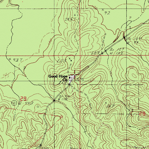 Topographic Map of Good Hope School (historical), LA