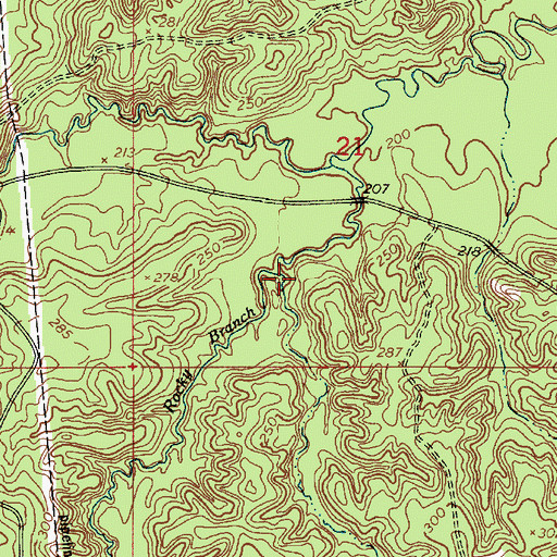 Topographic Map of Moss Branch, LA
