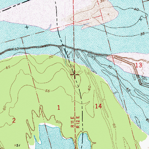 Topographic Map of Bieller Light, LA