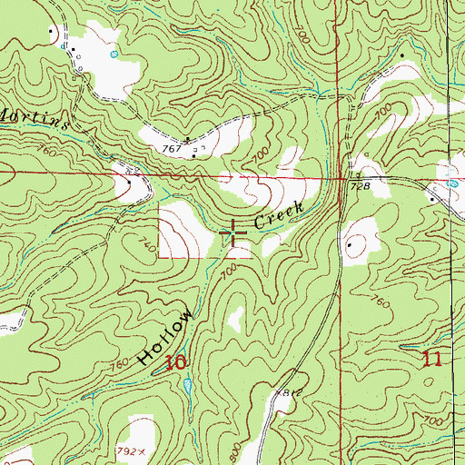 Topographic Map of Smith Hollow, AR