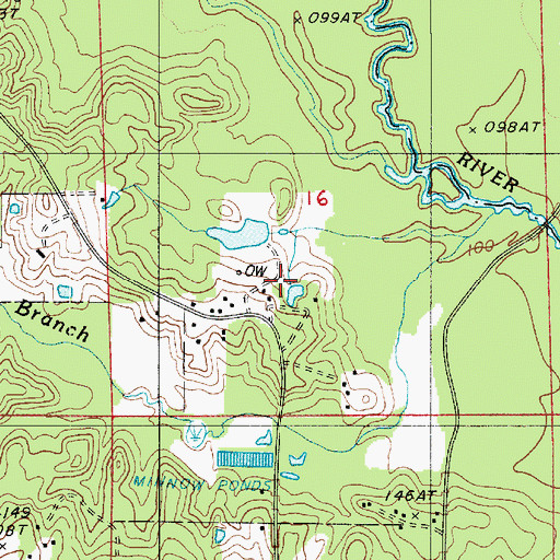 Topographic Map of Calvin Gas Field, LA