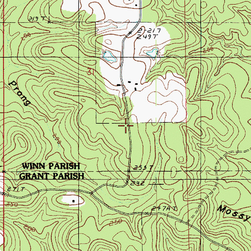 Topographic Map of Oak Grove School (historical), LA