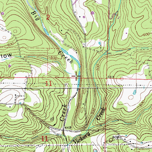 Topographic Map of Smith Hollow, AR