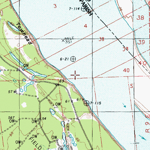 Topographic Map of Catherine Bend Revetment, LA