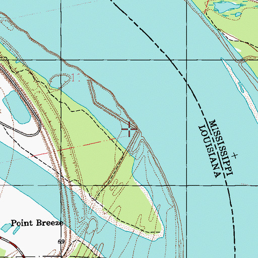 Topographic Map of Point Breeze Church (historical), LA
