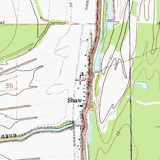 Topographic Map of Shaw School (historical), LA