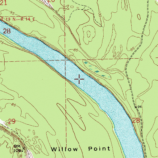 Topographic Map of Newman Cutoff, LA