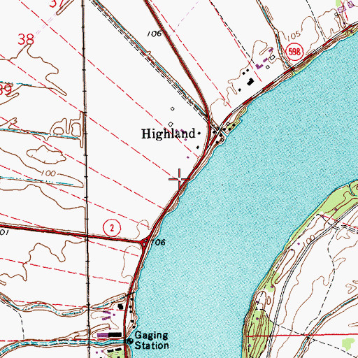 Topographic Map of Mount Olive Church (historical), LA