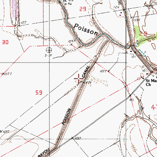 Topographic Map of Saint Martha Church (historical), LA
