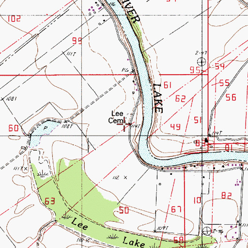 Topographic Map of Cane River Church (historical), LA