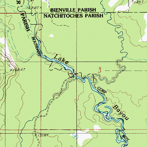 Topographic Map of Foster Bridge (historical), LA