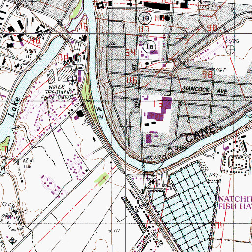 Topographic Map of Manning Memorial Park, LA