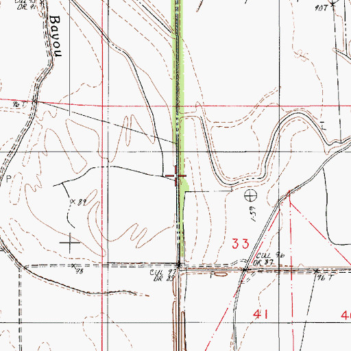 Topographic Map of Marco Canal, LA