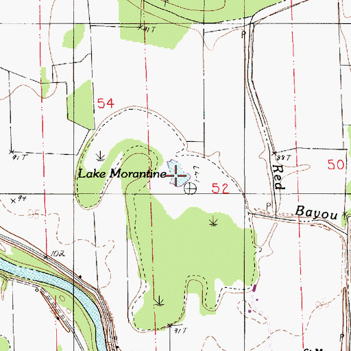 Topographic Map of Lake Morantine, LA