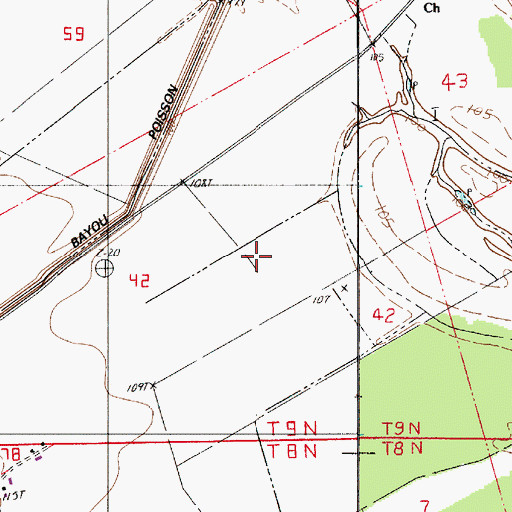 Topographic Map of Natchitoches Island, LA