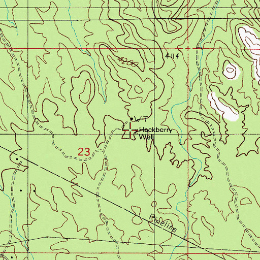 Topographic Map of Hackberry Well, AZ