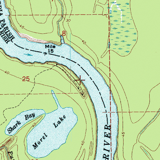 Topographic Map of Marcotte Landing, LA