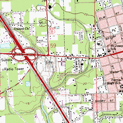 Topographic Map of Berryland Shopping Center, LA