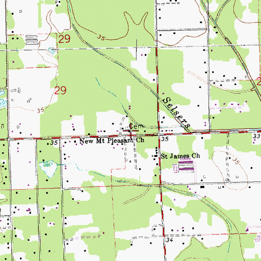 Topographic Map of Booker School (historical), LA