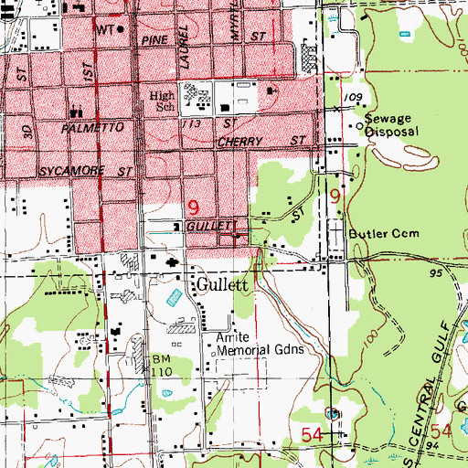Topographic Map of Calvary Baptist Church, LA