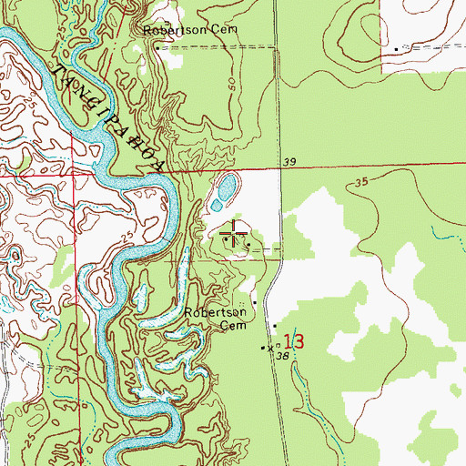 Topographic Map of Chemekete Recreation Club, LA