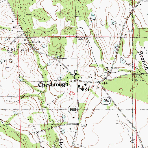 Topographic Map of Chesbrough Baptist Church, LA