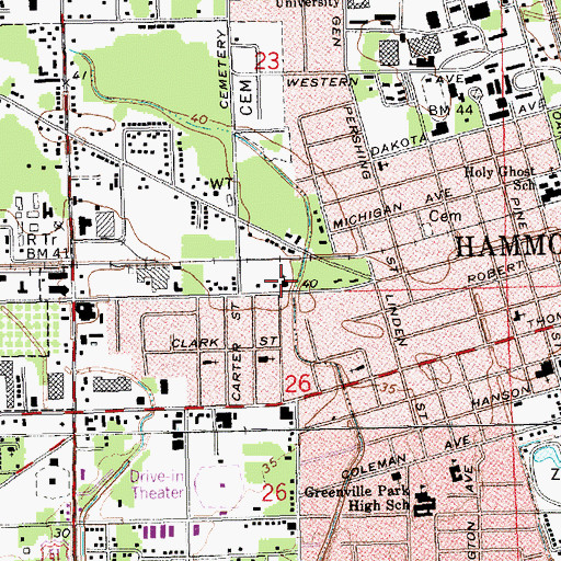 Topographic Map of Church of Christ, LA