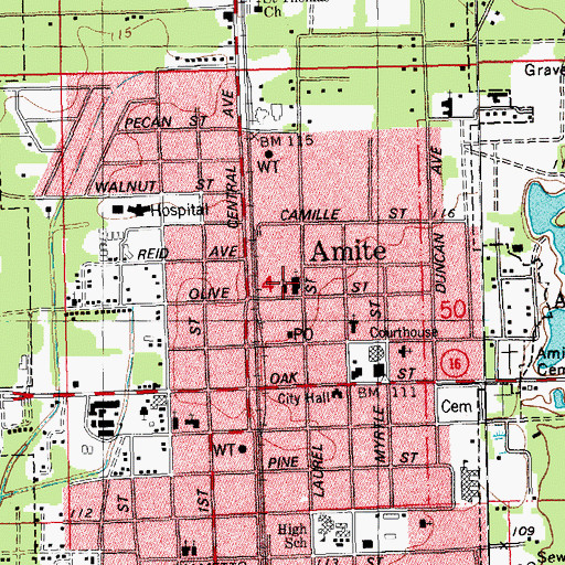 Topographic Map of Church of the Incarnation, LA