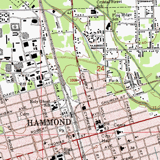 Topographic Map of First Bethel United Progressive Community Church, LA