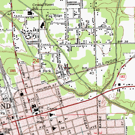 Topographic Map of First Church of God in Christ, LA