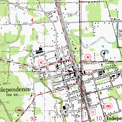 Topographic Map of First United Methodist Church, LA