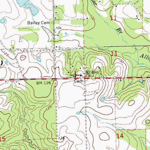 Topographic Map of Glenwood Baptist Youth Camp, LA